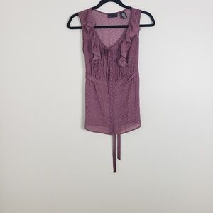 Apostrophe sleeveless, pleated top with ruffle C20